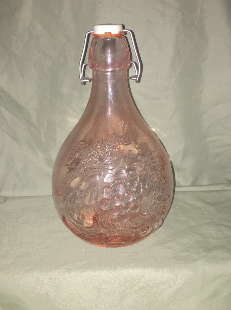 Vintage Casadis Milano JUS DE FRUITS Pink Wine Decanter 2 LITERS Antique