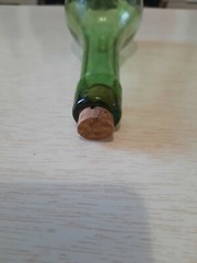 Antique 19th Century Glass Round Bottom Bulb Wine Bottle Flask Decanter Green