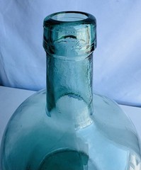 Vintage French Viresa Wine Bottle, Made In Spain, 12&Prime; Green Clear Glass “j”