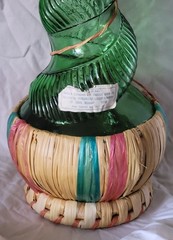 Vintage 35&Prime; Italian Chianti Twisted Embossed Green Glass Wine Bottle Decanter