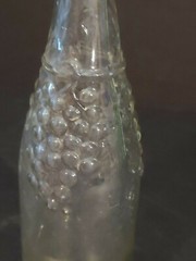 Vintage Clear Glass Embossed Grapes Wine Liquor Bottle