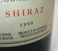 WYNNS COONAWARRA ESTATE SHIRAZ 1999 SEALED DISPLAY PROP WINE BOTTLE ~ 3 LITER