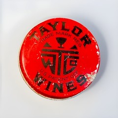 Vintage 1950s Taylor Wines BOLD Red Cap w/ Original Cork Seal 🍷 1.5” Size! LOOK