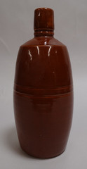 Brown Clay Portuguese Lancers Wine Bottle Portugal Vintage Vin Rose MCM Red