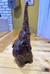 VINTAGE VETROPELLE LEATHER WRAPPED ELEPHANT WINE BOTTLE ITALY With Labels
