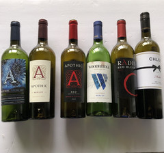 Lot of 6 Empty Wine Bottles 750ml Colored Glass w/ Corks – Decorative / Craft