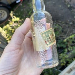 VTG 1940 Empty Grandpa Meier&rsquo;s American Apple Wine Mini Bottle w Ohio Tax Stamp