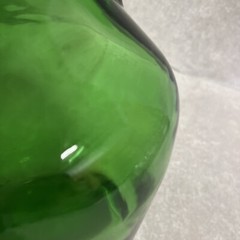 Vintage Green Glass Wine Decanter Jug Bottle With Handle Screw Top Lid 1.5 Liter