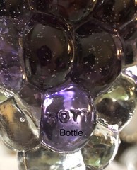 9 Vintage Clear Glass Grape Bunch Bottle W/Lid Made Turkey Holds one cup liquid
