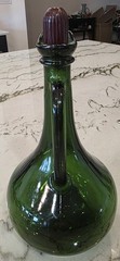 Vintage Wine World 1976 Green Glass Decanter Bottle 1.5 Litre Long Neck Handle.