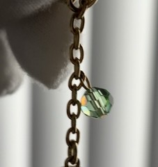 Moët Chandon Imperial Golden Sphere Charm Glass Marker With A Green Crystal Bead