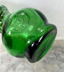 Vtg Emerald Green Empoli style Swirl Chiant Bottle 17” Tall Italy