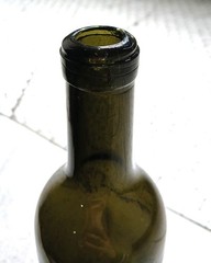 vtg dark green wine bottle blown/no seams 1910s or 20s