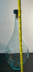 Vintage Glass Italian Chianti Wine Bottle, Demijohn Shaped, Cork Made to Fit