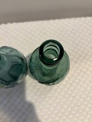 Vtg Cantine Vaselli Orvieto Clear Blue Green Wine Bottle 6&Prime; tall Orvieto
