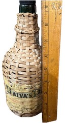 Vintage Dalva’s Port Basket Bottle Wine Portugal Wicker Wrapped Empty Glass