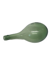 Vintage Hand Blown Round Bottom Green Glass Wine Bottle 10&Prime;