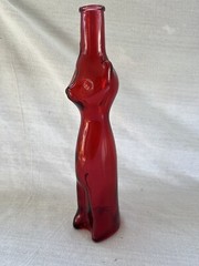 Vintage 2006 Red Happy Cat Wine Bottle 13” Empty Mosel Riesling Germany