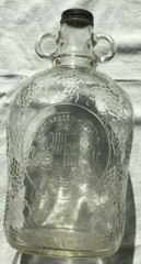 1/2 gal grape embossed glass wine bottle Ambrose Quality Rules Supreme no cap