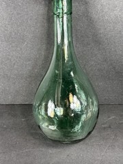 Vintage E.F. Vino D’Italia VCP Green Glass Wine Bottle Round Bottom Italian