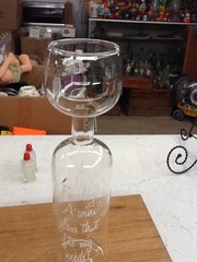 Wine Bottle Wine Glass. “Finally A Wine Glass That Fits My Needs!” 11.5” Tall