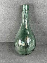 Vintage E.F. Vino D’Italia VCP Green Glass Wine Bottle Round Bottom Italian