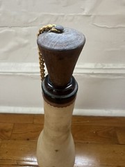 Vintage Leather Wrapped Wine Bottle With Stopper Made In Italy Retro Crest