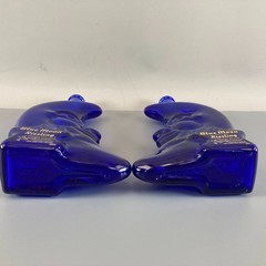 Cobalt Blue Man in the Moon Face Wine Bottle Bridgeview Winery Oregon Riesling