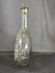 Stafford Etched Glass Wine Bottle made in Portugal