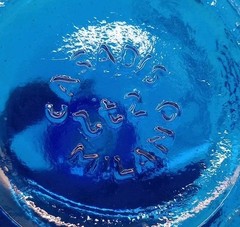Nice Vtg Casadis Milano Cobalt Blue « Jus de Fruits » Glass Wine Jug Italy Look
