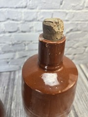 Vintage Stoneware Moonshine Wine Bottles Red/Brown Jugs