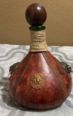 Italian leather wrapped decanter vintage