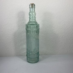 Vintage Decorative Blue Glass Textured Wine Bottle – 12 1/4 inches READ