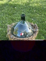 Large Italian Hand-blown glass Demijohn 28&Prime; Tall