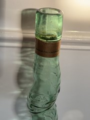 Vintage Italian SNAIL BOTTLE 3 liter Green Glass Wine 32” Tall Chanti Imports