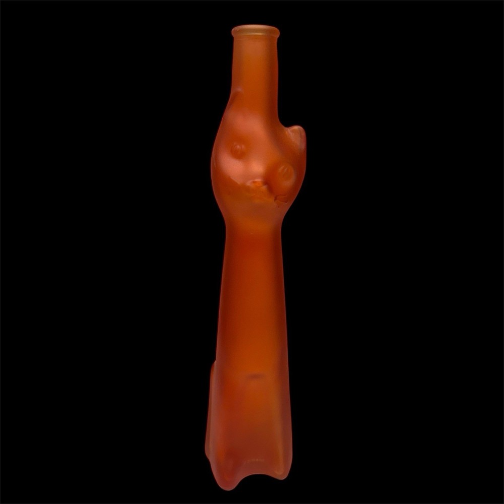 13” Tall Moselland Riesling Wine RED HAPPY CAT COLLECTIBLE EMPTY BOTTLE