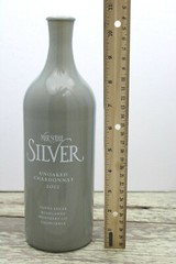 Ceramic Wine Bottle Empty Silver Unoaked Chardonnay Mer Soleil 2012 750ml