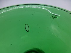 Antique Emerald Green Mold Blown Glass Wine Carafe Seal Bottle Roma 1/2 Litre