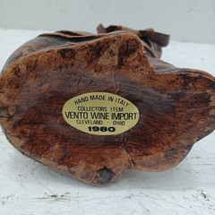 Vintage Casa Vento Leather wrapped elephant wine bottle Italy 1980