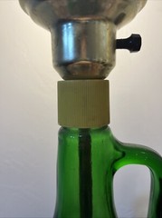 Vintage Handmade Wine Bottle Electric Table Lamp Charles Fournier 1/2 Gallon