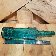 Teal Blue 13&Prime; Decorative Bottle w Cork Rope & Loop Wine/Oil/Syrup – Swanky Barn