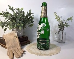 Vintage Perrier-Jouet Fleur De Champagne Bottle~1976~Hand Painted Flowers~Empty~