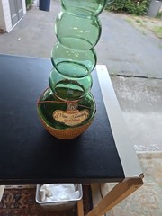 Vintage Giant 3L Green Glass Bessi Chianti Wine Bottle 30&Prime; Tall 1969 Vintage