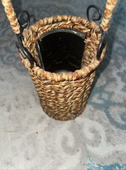 Wine Bottle Basket With Grapes 13 In Tall Great For Gift Giving