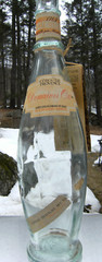 Vintage, Domaines Ott, 75 cl. wine bottle(empty) with tag and wine map. 1969