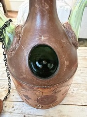 Italian 1920’s Leather Wine Decanter Server Hand Made Rare Find🦄