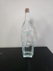 1966 London Winery Ltd Boat in Wicker Basket Wine Bottle With Handle & Cork Stop