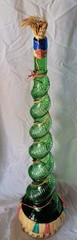 Vintage 35&Prime; Italian Chianti Twisted Embossed Green Glass Wine Bottle Decanter
