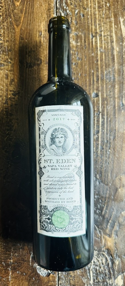 Bond Wine Bottle Empty 2017 St. Eden Napa Valley Collectible 750ml