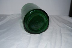 Vintage 14.5&Prime; Emerald Green Glass Bottle Large Magnum Wine Cider Blob Top Decor
